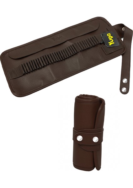 Suni Deri 36 Gözlü Rulo Kalemlik Kahverengi indirimleri