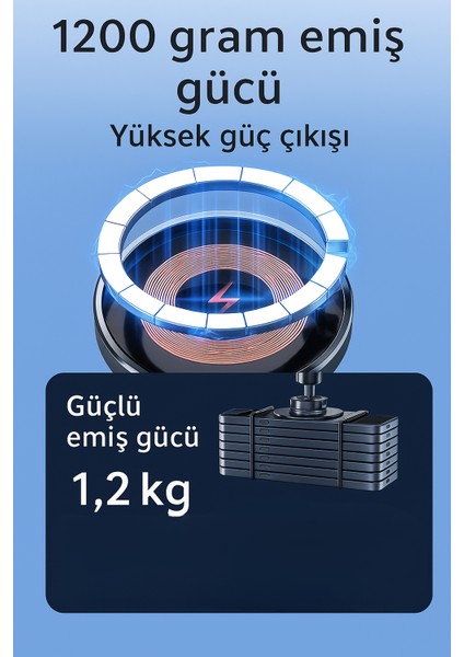 15W Hızlı Şarj Destekli Manyetik Araç Telefon Tutucu | 1200G Güçlü Emiş Gücü | Akıllı Çipli, 360° Döner Tasarım indirimleri