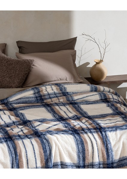 Varnelle Tek Kişilik Sherpa Battaniye - Ekru/indigo fiyatları