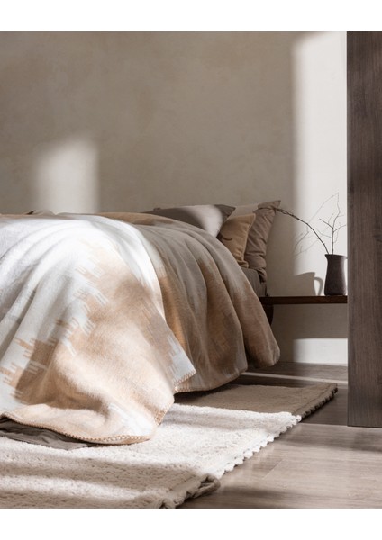 Lemoza Çift Kişilik Jakarlı Pamuklu Battaniye - Renkli modelleri