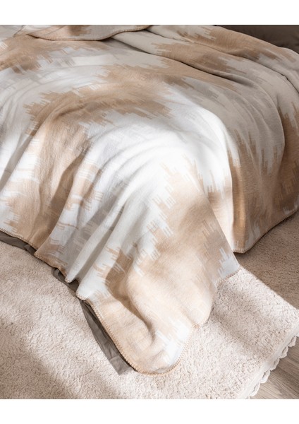 Lemoza Çift Kişilik Jakarlı Pamuklu Battaniye - Renkli fırsatları