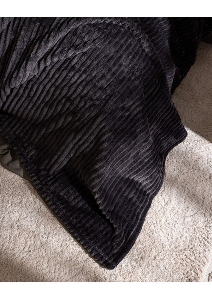 Corbeau Tek Kişilik Welsoft Düz Battaniye - Antrasit fırsatları