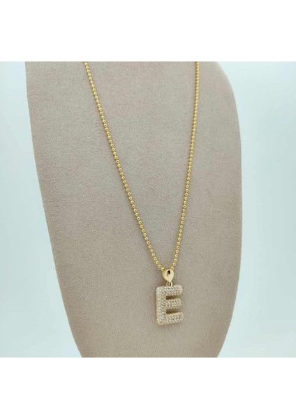 E Harfi Taşlı Kolye Ucu - KLU0680 indirimleri