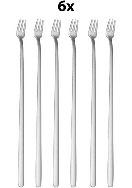 6 Adet 304 Çelik 20 cm Çatallı Kokteyl Karıştırma Barmen Çatalı CIN760BY-6