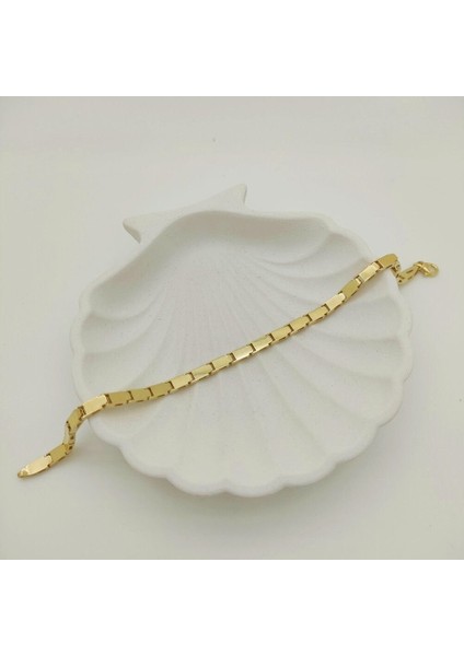 Dikdörtgen Plaka Altın Bileklik - BLK1038 fiyatları