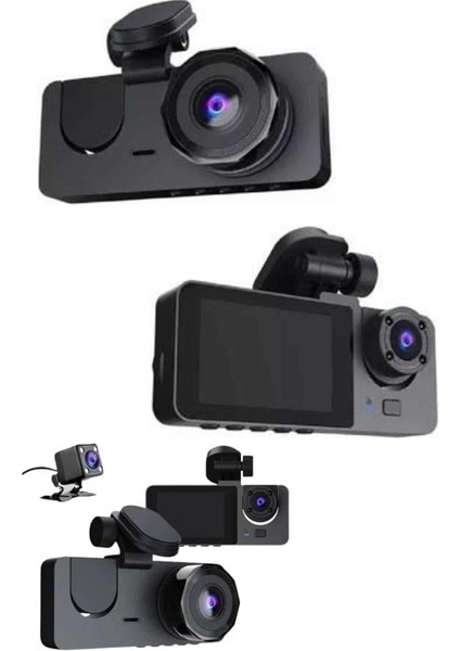 Allzey Yol Kayıt Araç Kamerası Hd Dvr 3 Kameralı 2.0in Ekranlı Ön Iç Arka fırsatları