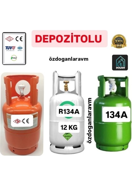R134A 12 kg Depozitolu Doldurulabilir Tüpte Gaz