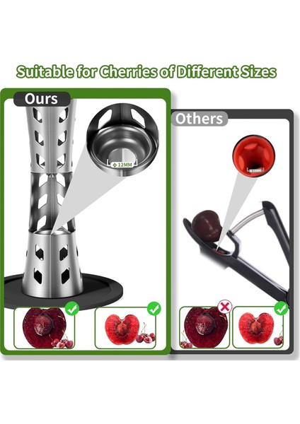 Kiraz Çekirdeği Çıkarma Aleti 2'si 1 Arada Premium Hızlı Çıkarma Kiraz Çekirdeği Çıkarıcı Bas ve It Tipi Büyük 33 mm Kiraz Çekirdeği Çıkarıcı (Yurt Dışından) fırsatları