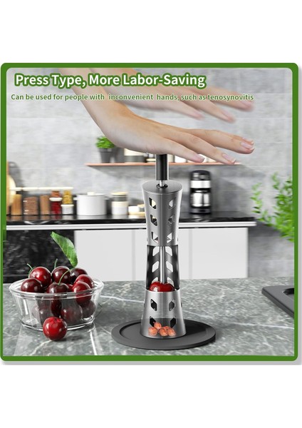 Kiraz Çekirdeği Çıkarma Aleti 2'si 1 Arada Premium Hızlı Çıkarma Kiraz Çekirdeği Çıkarıcı Bas ve It Tipi Büyük 33 mm Kiraz Çekirdeği Çıkarıcı (Yurt Dışından) indirimleri