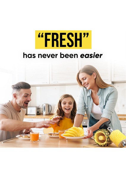 Üçlü Güçlendirilmiş Paslanmaz Çelik Ananas Kesici ve Çekirdek Çıkarıcı - Daha Kalın Bıçaklı Kullanımı Kolay Ananas Çekirdek Çıkarıcı (Yurt Dışından)