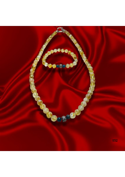 Reina Del Corazen Yapımı Doğal Sitrin Taşı Antik Kolye ve Bileklik – Otantik Tasarım, Tarihî Bereket Sembolü, Pozitif Enerji ve Işıltılı Takı