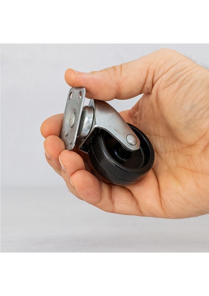 Tablalı Dönerli Mobilya Tekerleği 50 mm Siyah Renk Dayanıklı Yük Taşıma Sanayi Tekeri fırsatları