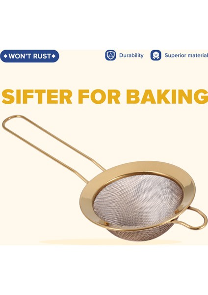 Paslanmaz Çelik Ince Örgülü Yağ Süzgeci Altın Un Eleği Süzgeç Süzgeç Un Kahve Örgü Filtresi Pişirme Aletleri Mutfak Pişirme Gereçleri (Yurt Dışından) fırsatları