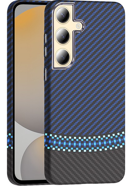 Galaxy S24 Kılıf M-Safe Şarj Özellikli Karbon Fiber Görünümlü Gros Kapak