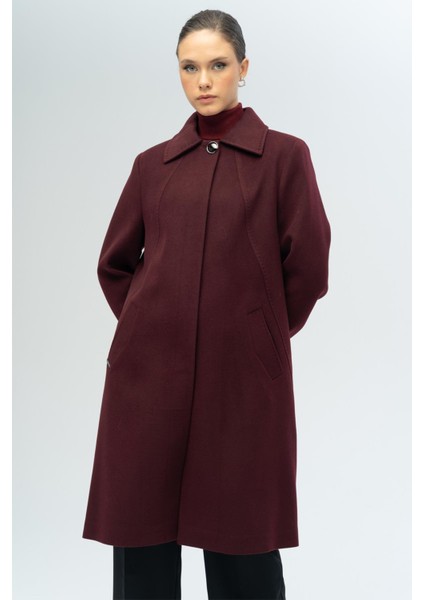 Gömlek Yaka Punto Detaylı Büyük Beden Kaban A.mürdüm 3117 fiyatları