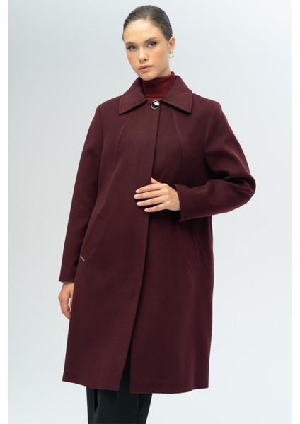 Gömlek Yaka Punto Detaylı Büyük Beden Kaban A.mürdüm 3117 indirimleri