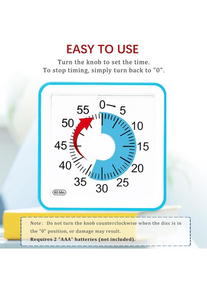 Çocuklar Için 60 Dakikalık Görsel Zamanlayıcı, Sınıf Çalışma Zamanlayıcısı, Öğretmenler ve Yetişkinler Için Sessiz Geri Sayım Zamanlayıcısı Mavi (Yurt Dışından) fiyatları