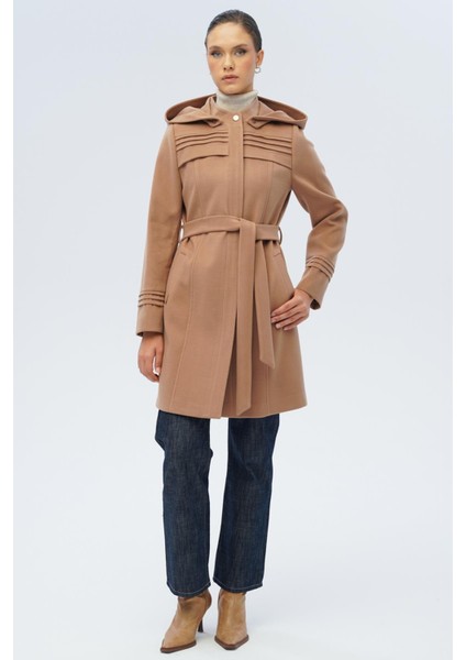 Çıkabilir Kapüşonlu Nervür Detaylı Kaban Kamel 3126 fırsatları