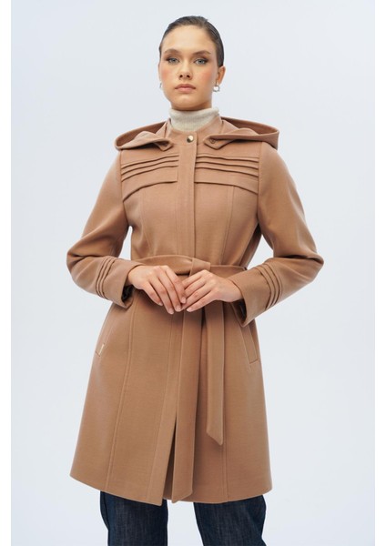 Çıkabilir Kapüşonlu Nervür Detaylı Kaban Kamel 3126 indirimleri