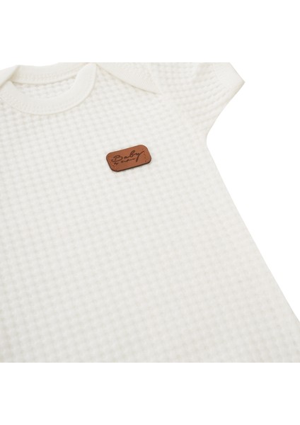 Yeni Doğan Petek Dokulu 7'li Battaniyeli Zıbın Takımı %100 Pamuklu Hastane Çıkışı- Beyaz