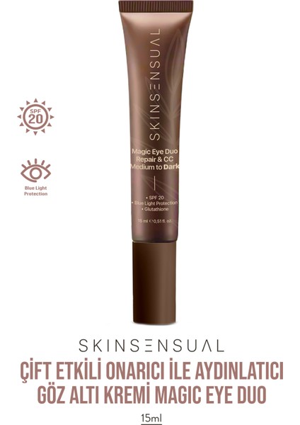 Magic Eye Duo Repair & CC - Çift Etkili Onarıcı ile Aydınlatıcı Göz Altı Kremi | Medium To Dark 15ML