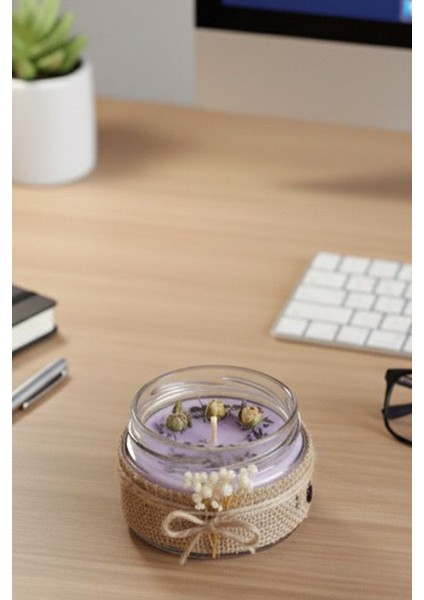 İskandinav Tasarımlı Üzerlik Tohumlu Sandal Ağacı Kokulu Mum, Hediyelik Mum