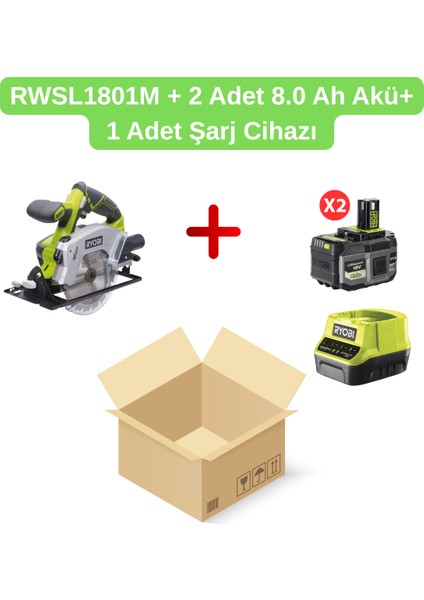 RWSL1801M Akülü Sunta Kesme+ 2 Adet 8.0 Ah Akü+ 1 Adet Şarj Cihazı