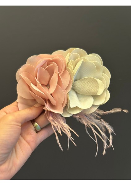 2 Renkli Çiçek Broş Yaka Iğnesi Giyim Aksesuarı 12X7 cm fiyatları