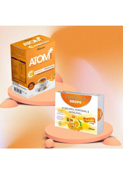 Atom Vitamin Küpleri C Vitaminli Propolisli Karamürver Ekstraklı + Pastil