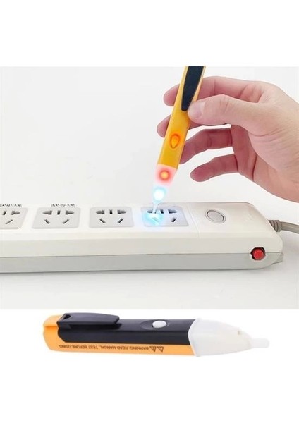 Dedektörlü Temassız Işıklı Kablo Voltaj Test Elektrik Kaçak Dijital Kontrol Kalemi Cihazı ( Lisinya )
