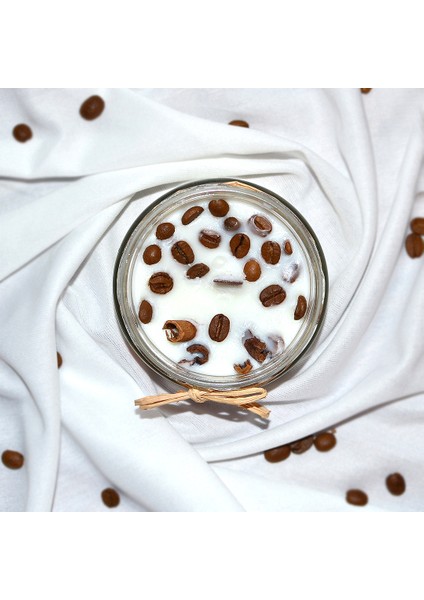 Kahve Dekorlu ve Kahve Kokulu Mum , Hediyelik Mum