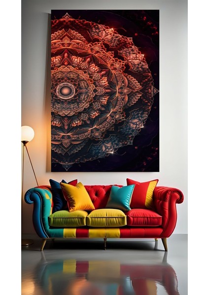 Mandala 1 Ev Duvar Salon Güzellik Salonu Ofis Dükkan Dekarasyon Kanvas Tablo