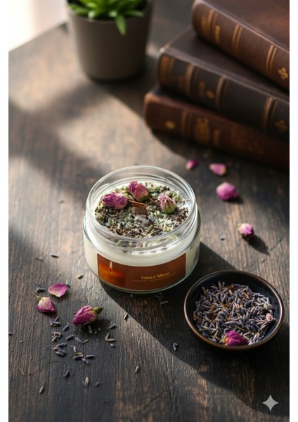 Arınma Ritüeli Lavanta Kokulu ve Üzerlik Tohumlu Mum , Hediyelik Mum