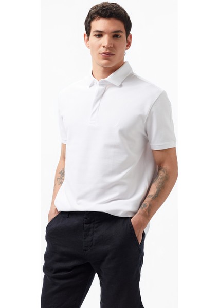 Erkek Beyaz Slim Fit Kısa Kollu Polo Yaka T-Shirt K35062T.1BW indirimleri