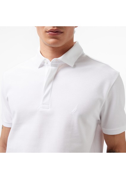 Erkek Beyaz Slim Fit Kısa Kollu Polo Yaka T-Shirt K35062T.1BW