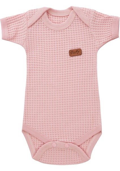 Yeni Doğan Petek Dokulu 7'li Battaniyeli Zıbın Takımı %100 Pamuklu Hastane Çıkışı - Pembe