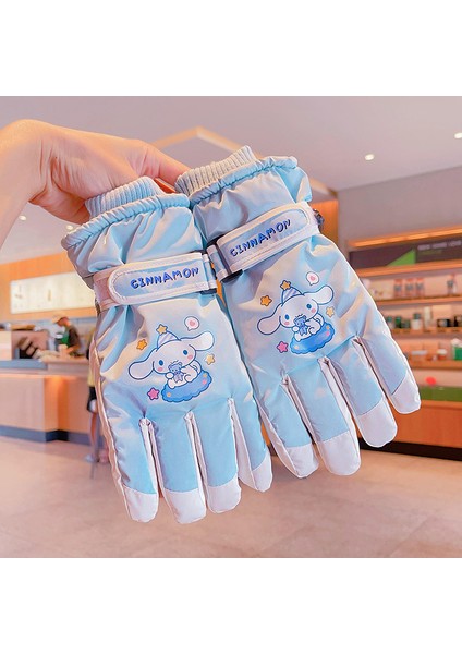 Sanrio Kuromi Çocuk Kayak Elnleri Sıcak Artı Kadife Kalınlaştırılmış Karda Oynayan Kızlar Için Su Geçirmez (Yurt Dışından)