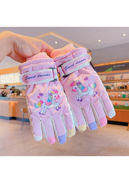 Sanrio Kuromi Çocuk Kayak Elnleri Sıcak Artı Kadife Kalınlaştırılmış Karda Oynayan Kızlar Için Su Geçirmez (Yurt Dışından)