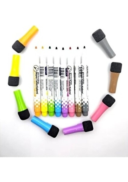 Beyaz Tahta Kalemi Mıknatıslı Silgili 8'li Şeker Pembesi Renkli Yuvarlak Uç 1-2 mm fırsatları