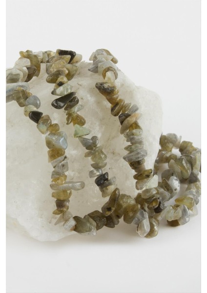 Allzey Kırık Labradorit Doğal Taş 240 Adet-Gri