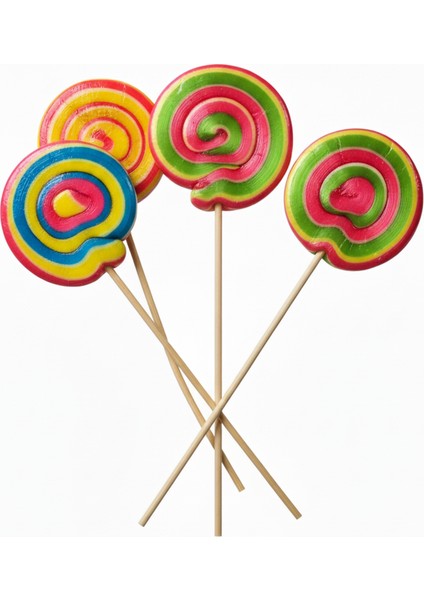 Küçük Boy Sosyete Şeker 100 Adet Karışık Renk 13 gr Lolipop Çocuk Doğum Günü