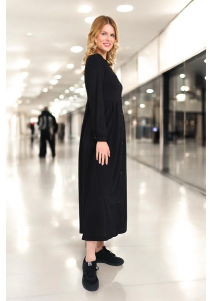 Günlük Tam Boy Tesettür Keten Elbise fiyatları