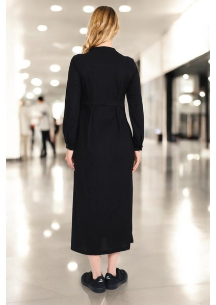 Günlük Tam Boy Tesettür Keten Elbise modelleri