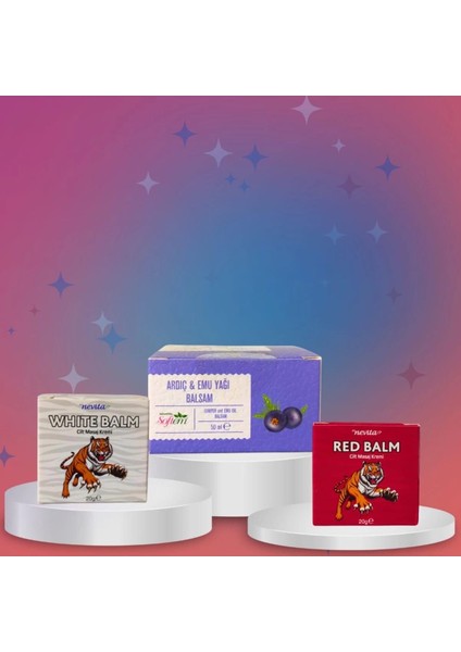 White + Red Soğutucu ve Isıtıcı Masaj Kremi + Ardıç&emu Yağı Balsam