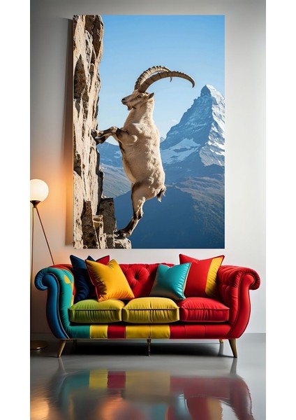 Goat 1 Ev Duvar Salon Güzellik Salonu Ofis Dükkan Dekarasyon Kanvas Tablo