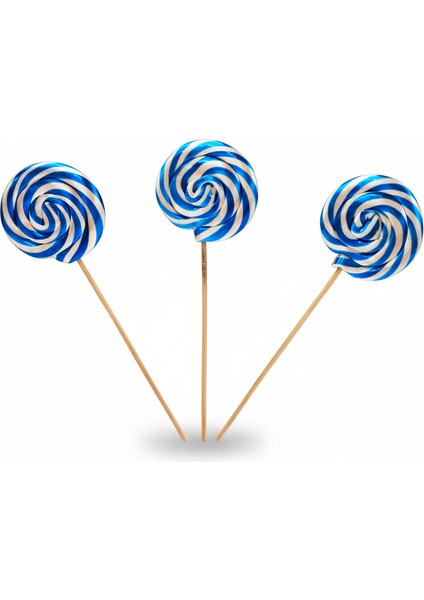 Büyük Boy Sosyete Şeker 30 Adet Mavi 28 gr Lolipop Çocuk Doğum Günü
