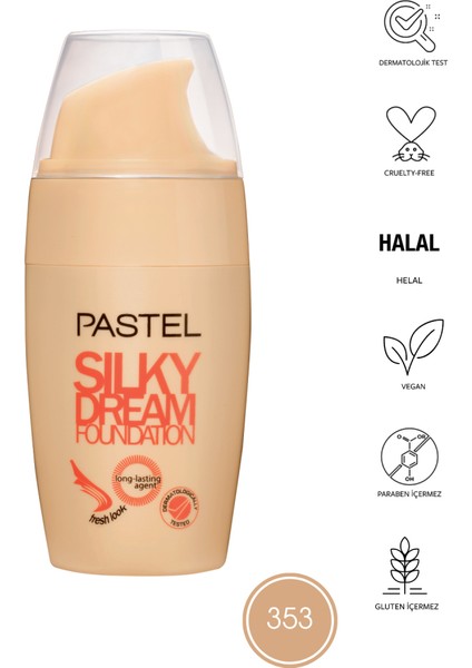 Sılky Dream Fondöten 353 Doğal Görünüm ve Pürüzsüz Bitiriş ile Hafif Yapıda Kapatıcı fırsatları