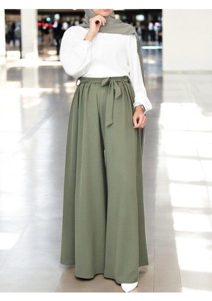 Yazlık Keten Kemerli Şalvar Pantolon