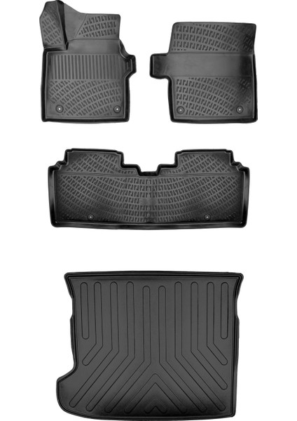 Kia Ev6 2022-2024 3D Araca Özel Paspas ve Bagaj Havuzu Set