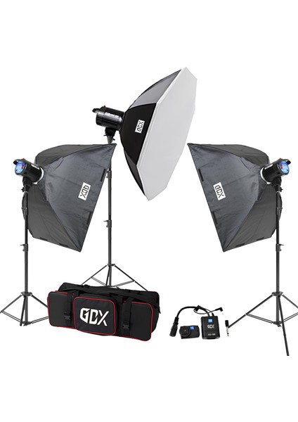 BM400 Iı W/s 3’lü Stüdyo Paraflaş Softbox Seti